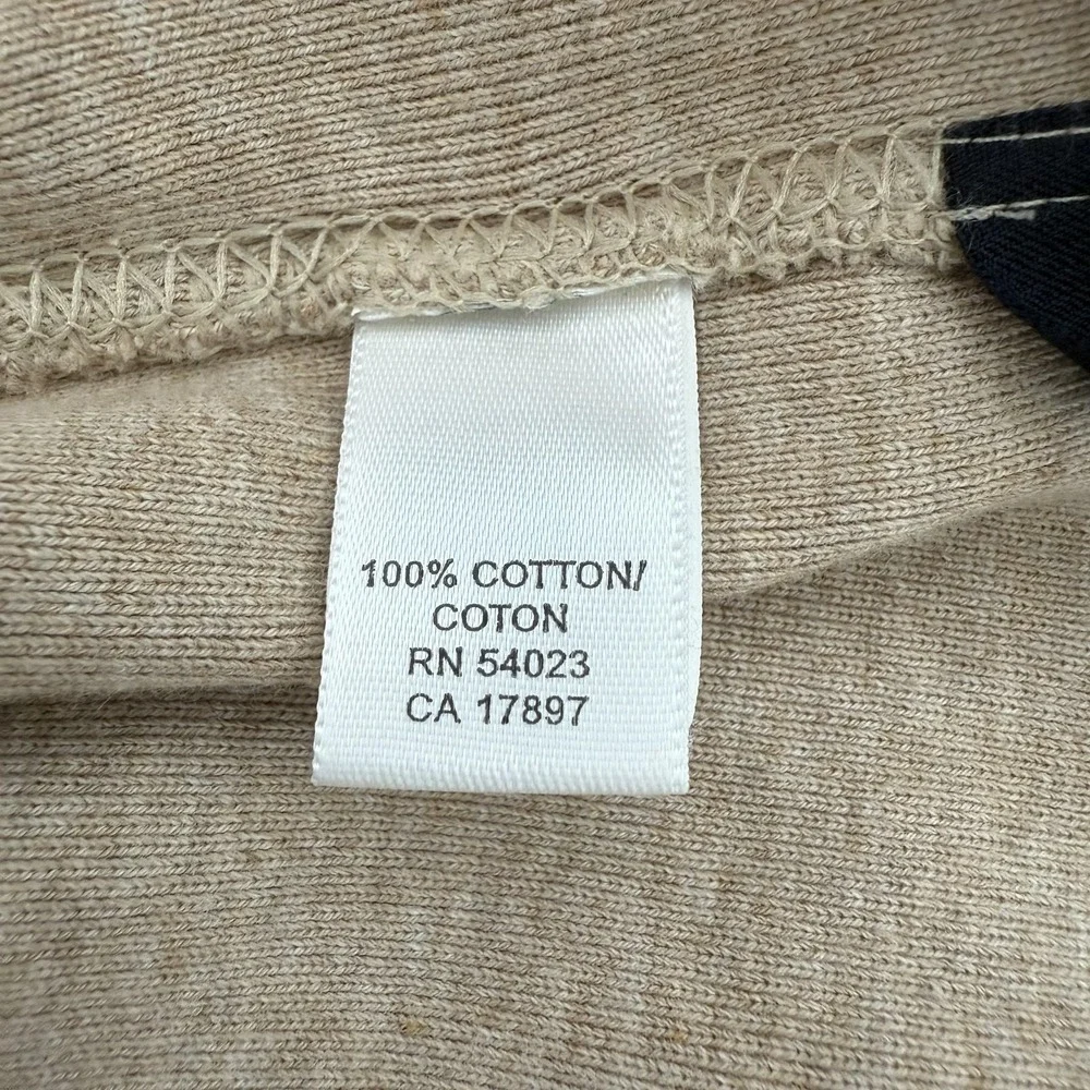 Banana Republic Sweater Mens XL Beige Button Mock Neck Henley‎ Pullover Cotton